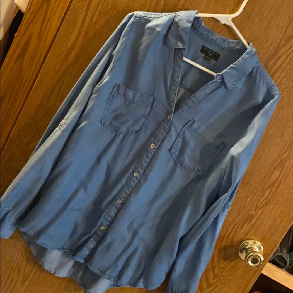 Tinsel Long Sleeve Button Up